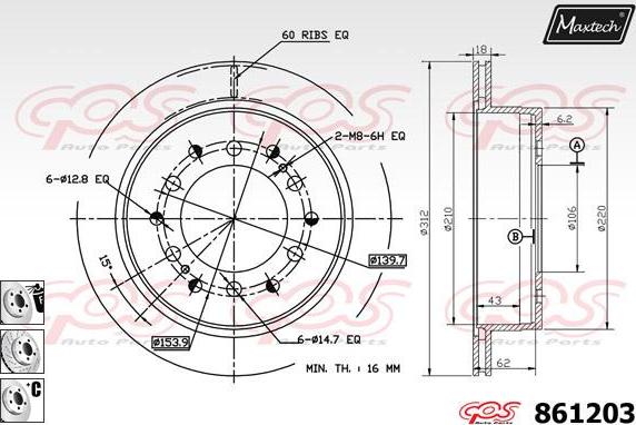 Maxtech 70160108 - Komplet Čahura zavođenje, kočione čeljusti www.molydon.hr