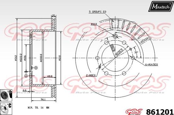 Maxtech 70160116 - Komplet Čahura zavođenje, kočione čeljusti www.molydon.hr