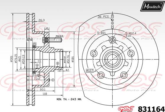 Maxtech 70180454 - Brtva, klip kočionih čeljusti www.molydon.hr