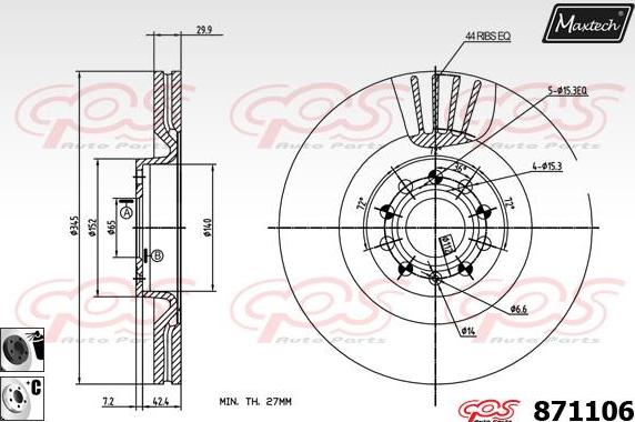 Maxtech 70180450 - Brtva, klip kočionih čeljusti www.molydon.hr