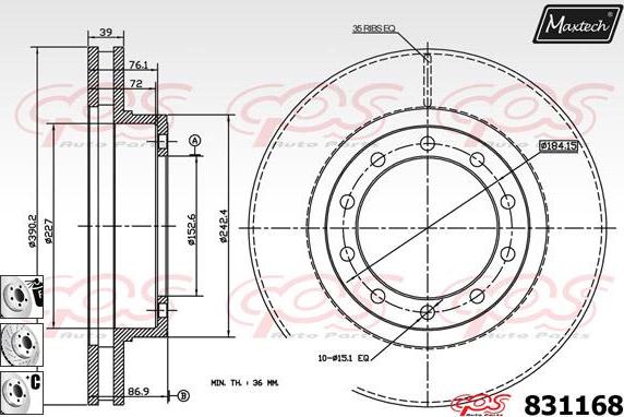 Maxtech 857140 - Kočioni disk www.molydon.hr