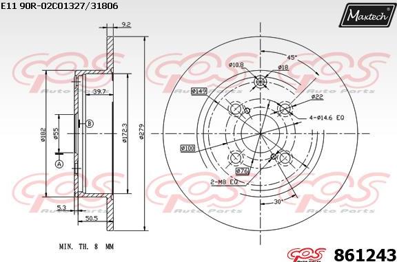 Maxtech 70180400 - Brtva, klip kočionih čeljusti www.molydon.hr