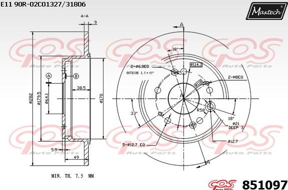 Maxtech 70180412 - Brtva, klip kočionih čeljusti www.molydon.hr