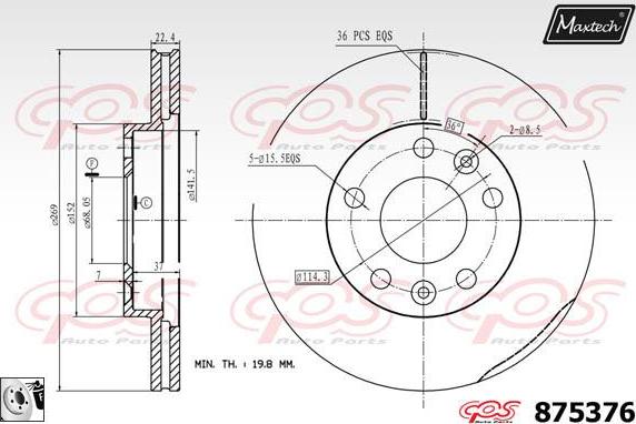 Maxtech 70180434 - Brtva, klip kočionih čeljusti www.molydon.hr