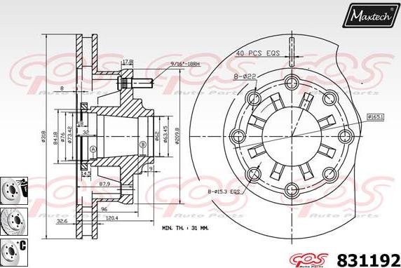 Maxtech 72954067 - Klip, kočione čeljusti www.molydon.hr