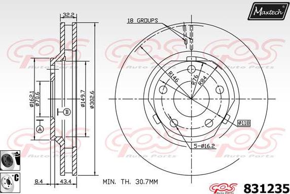 Maxtech 70180040 - Brtva, klip kočionih čeljusti www.molydon.hr