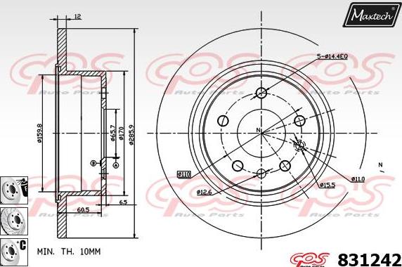 Maxtech 71810092 - Vodeci zavrtanj, kočione čeljusti www.molydon.hr