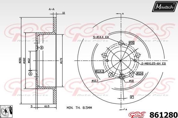 Maxtech 70180002 - Brtva, klip kočionih čeljusti www.molydon.hr