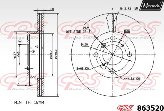 Maxtech 70180023 - Brtva, klip kočionih čeljusti www.molydon.hr