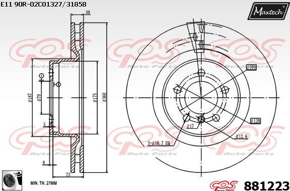 Maxtech 70180150 - Brtva, klip kočionih čeljusti www.molydon.hr