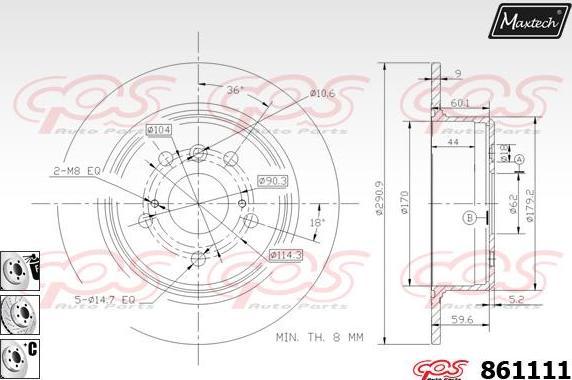 Maxtech 70180181 - Brtva, klip kočionih čeljusti www.molydon.hr