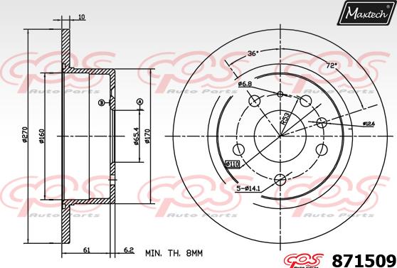 Maxtech 70180365 - Brtva, klip kočionih čeljusti www.molydon.hr