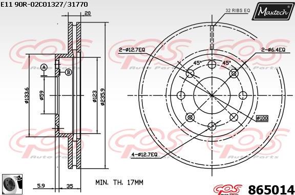 Maxtech 70180360 - Brtva, klip kočionih čeljusti www.molydon.hr