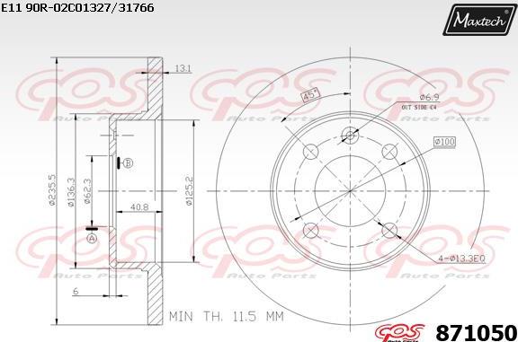 Maxtech 70180368 - Brtva, klip kočionih čeljusti www.molydon.hr