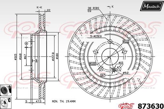 Maxtech 70180316 - Brtva, klip kočionih čeljusti www.molydon.hr