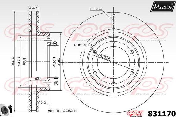 Maxtech 70180333 - Brtva, klip kočionih čeljusti www.molydon.hr