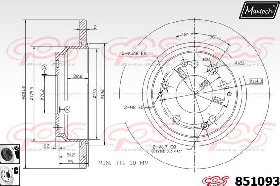 Maxtech 70180322 - Brtva, klip kočionih čeljusti www.molydon.hr