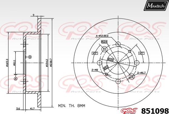 Maxtech 70180374 - Brtva, klip kočionih čeljusti www.molydon.hr