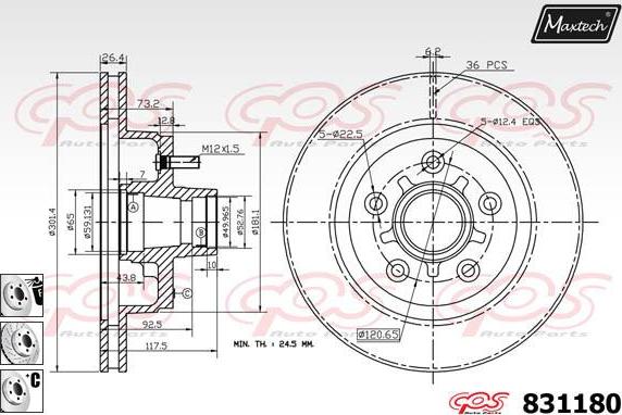 Maxtech 70180248 - Brtva, klip kočionih čeljusti www.molydon.hr