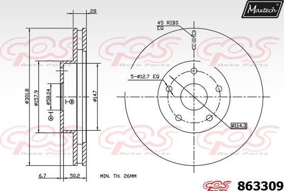 Maxtech 70180226 - Brtva, klip kočionih čeljusti www.molydon.hr