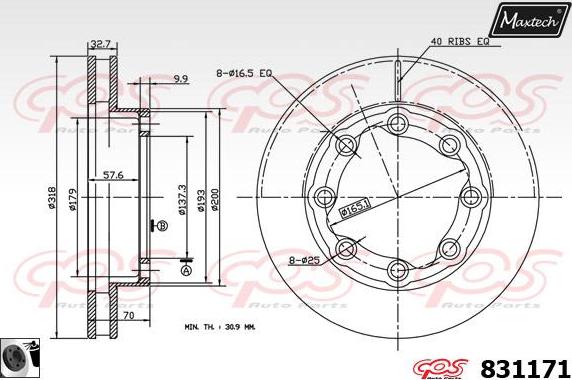 Maxtech 70180222 - Brtva, klip kočionih čeljusti www.molydon.hr