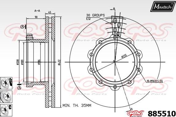 Maxtech 70200400 - Set za popravak, kočione čeljusti www.molydon.hr