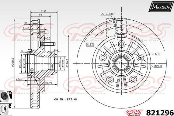 Maxtech 70200414 - Set za popravak, kočione čeljusti www.molydon.hr