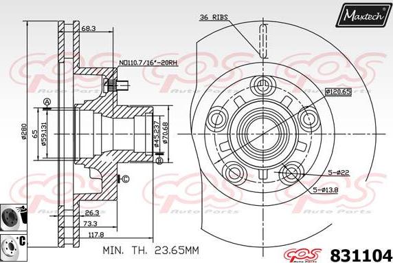 Maxtech 70200483 - Set za popravak, kočione čeljusti www.molydon.hr