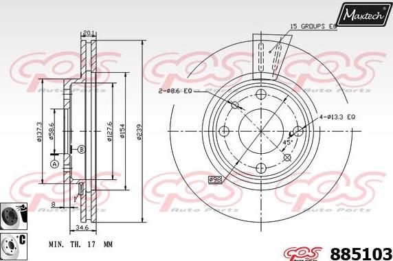 Maxtech 70200476 - Set za popravak, kočione čeljusti www.molydon.hr