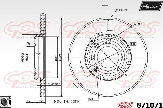 Maxtech 70200554 - Set za popravak, kočione čeljusti www.molydon.hr