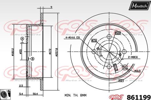 Maxtech 70200556 - Set za popravak, kočione čeljusti www.molydon.hr