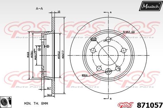 Maxtech 70200508 - Set za popravak, kočione čeljusti www.molydon.hr