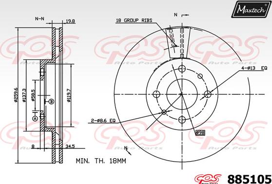 Maxtech 70200576 - Set za popravak, kočione čeljusti www.molydon.hr