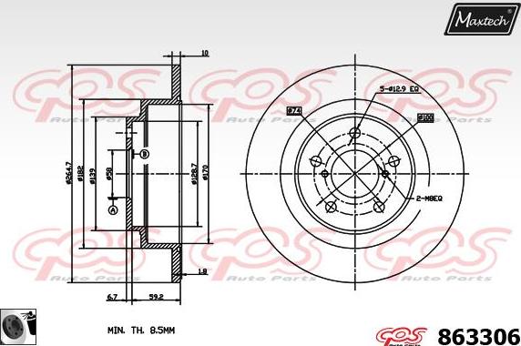 Maxtech 70200601 - Set za popravak, kočione čeljusti www.molydon.hr