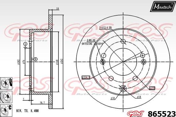 Maxtech 70200608 - Set za popravak, kočione čeljusti www.molydon.hr