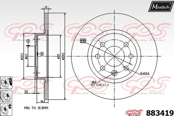 Maxtech 70200808 - Set za popravak, kočione čeljusti www.molydon.hr