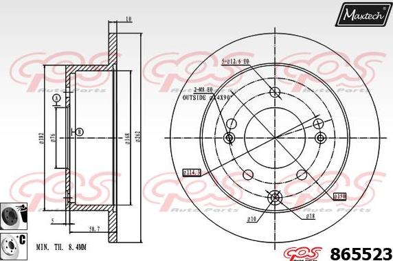 Maxtech 70200074 - Set za popravak, kočione čeljusti www.molydon.hr