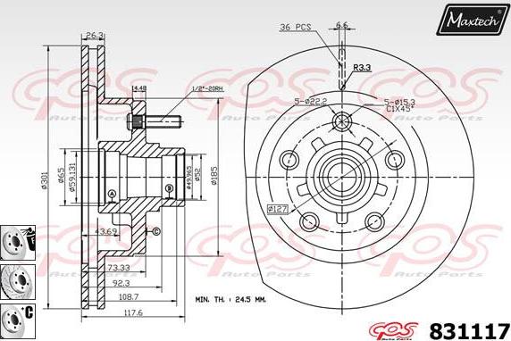 Maxtech 70200193 - Set za popravak, kočione čeljusti www.molydon.hr