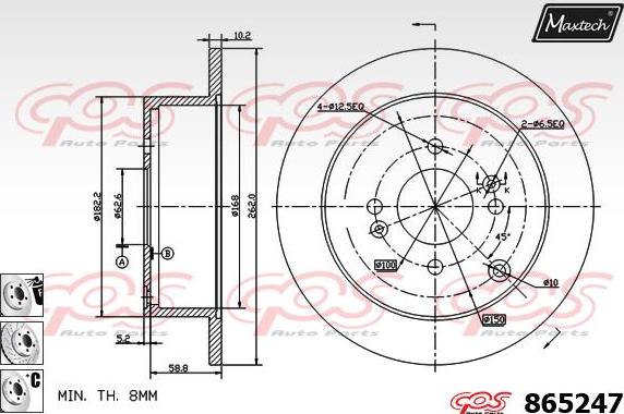 Maxtech 70200155 - Set za popravak, kočione čeljusti www.molydon.hr