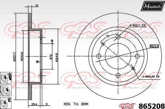 Maxtech 861205 - Kočioni disk www.molydon.hr