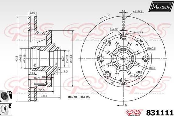 Maxtech 70200129 - Set za popravak, kočione čeljusti www.molydon.hr