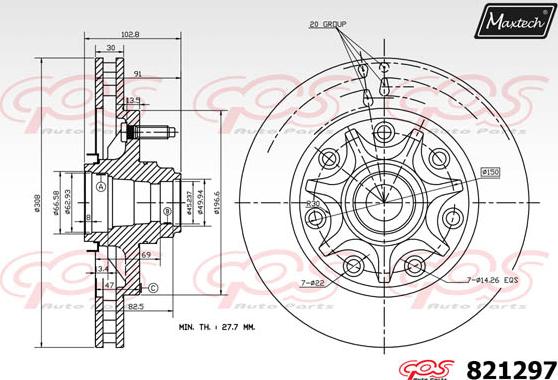 Maxtech 70200859 - Set za popravak, kočione čeljusti www.molydon.hr