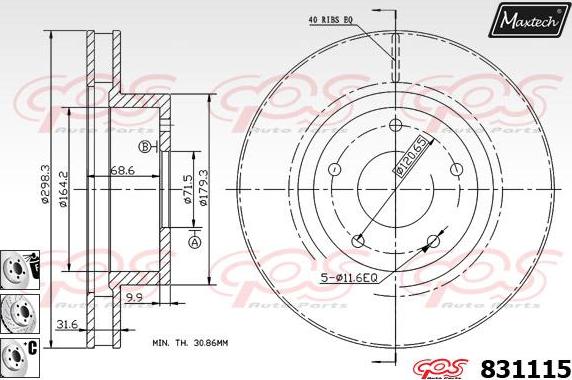 Maxtech 70200880 - Set za popravak, kočione čeljusti www.molydon.hr