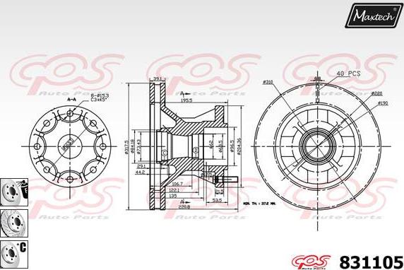 Maxtech 70200315 - Set za popravak, kočione čeljusti www.molydon.hr