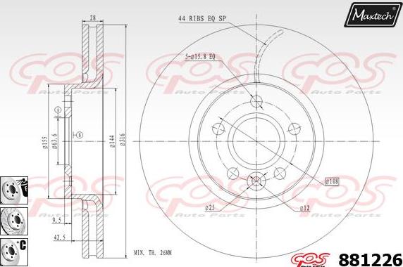 Maxtech 871534 - Kočioni disk www.molydon.hr