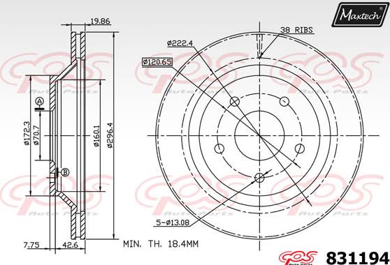 Maxtech 70200768 - Set za popravak, kočione čeljusti www.molydon.hr