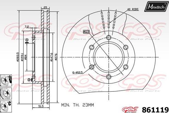 Maxtech 861116 - Kočioni disk www.molydon.hr