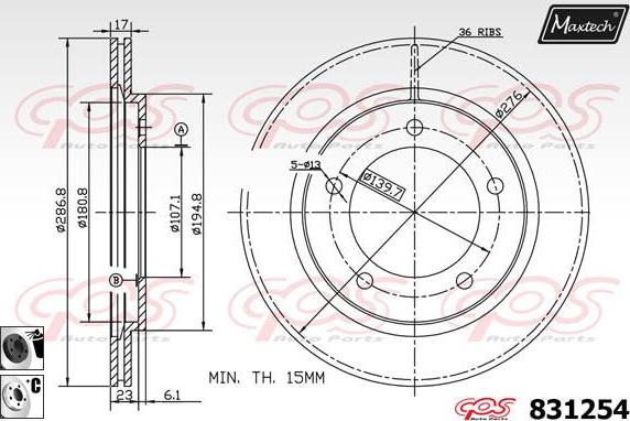 Maxtech 71810091 - Vodeci zavrtanj, kočione čeljusti www.molydon.hr