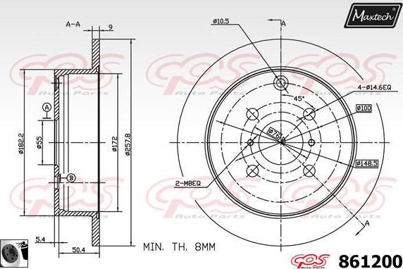 Maxtech 71810049 - Vodeci zavrtanj, kočione čeljusti www.molydon.hr