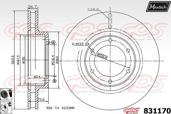 Maxtech 71810040 - Vodeci zavrtanj, kočione čeljusti www.molydon.hr